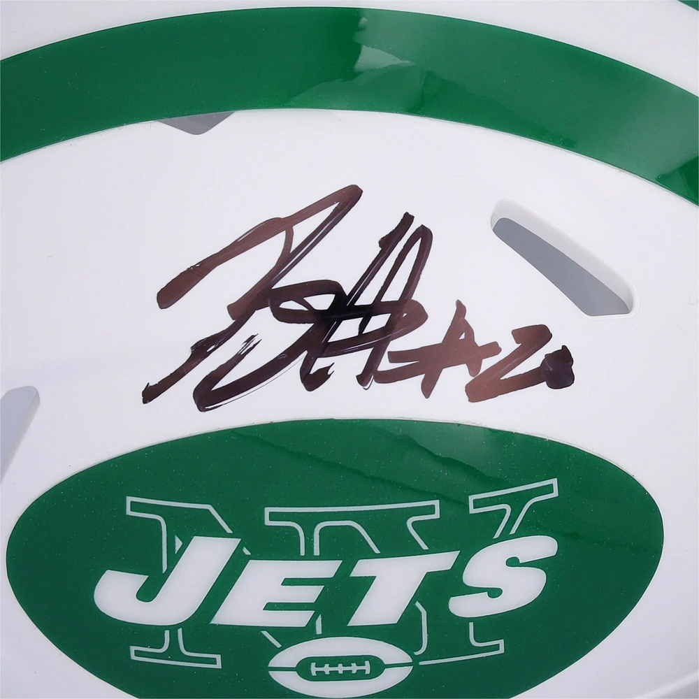 Casque Riddell 2024 blanc classique à vitesse alternative autographié par Breece Hall des New York Jets