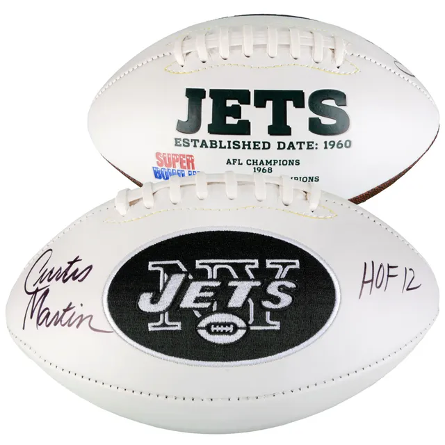 Curtis Martin New England Patriots Autographed Wilson White Panel Football  with HOF 12 Inscription