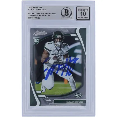 Elijah Moore New York Jets Autographed 2021 Panini Absolute #114 Beckett Fanatics Witnessed Authenticated 10 Player Rookie Card