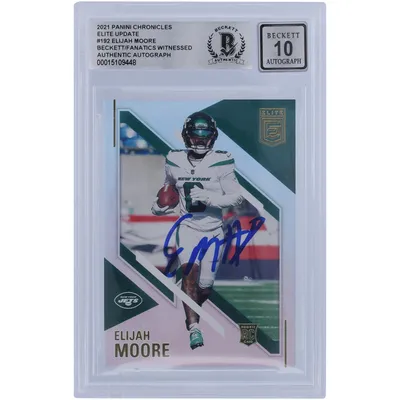 Elijah Moore New York Jets Autographed 2021 Panini Chronicles Elite #192 Beckett Fanatics Witnessed Authenticated 10 Rookie Card