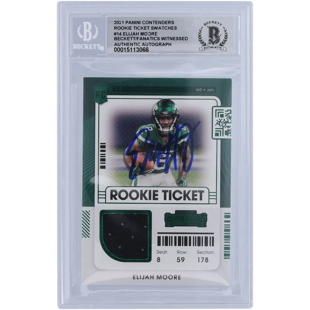 Lids Elijah Moore New York Jets Autographed 2021 Panini Contenders ROY  Contenders #ROY-EMO Beckett Fanatics Witnessed Authenticated Rookie Card