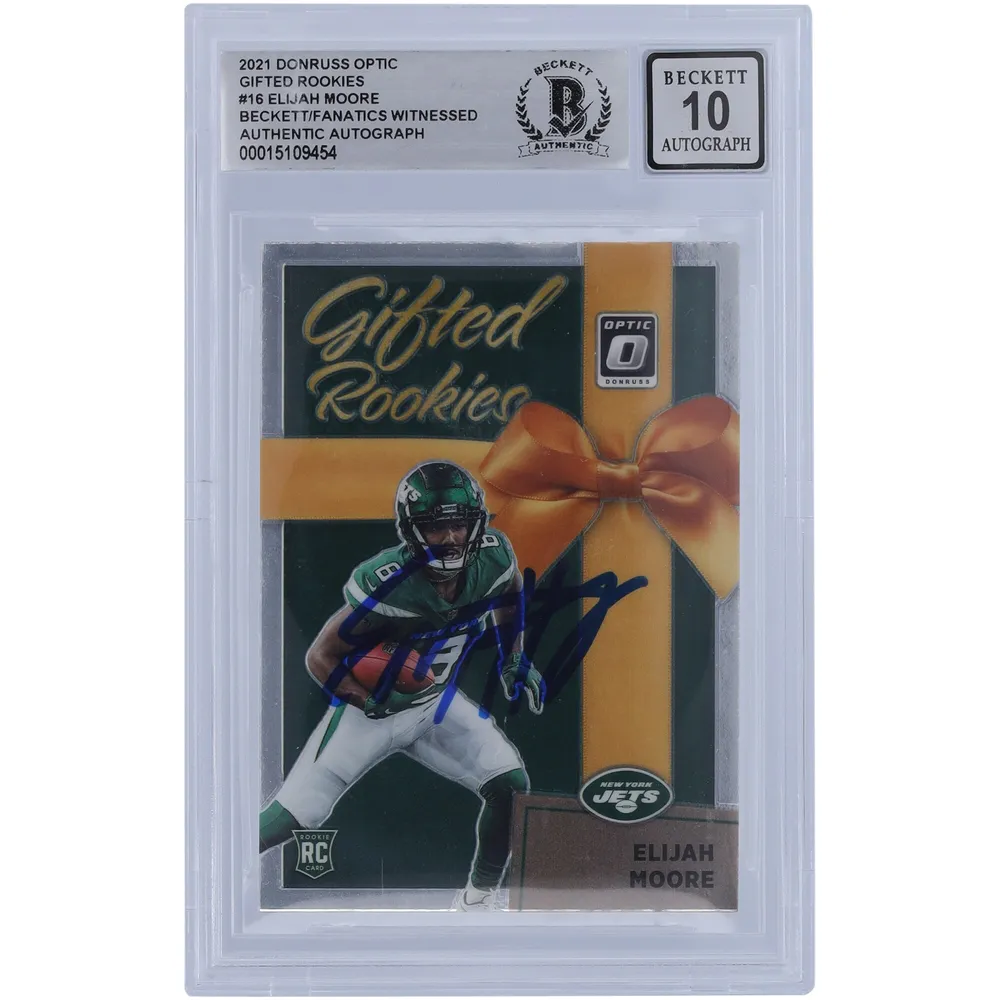Lids Elijah Moore New York Jets Autographed 2021 Panini Donruss Optic  Gifted Rookies #GR-16 Beckett Fanatics Witnessed Authenticated 10 Rookie  Card