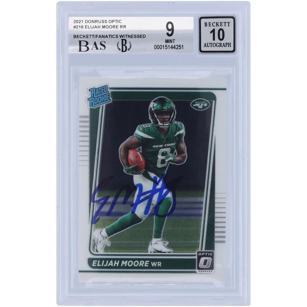 Elijah Moore New York Jets Autographed 2021 Panini Donruss Optic Gridiron  Kings #RGK-14 Beckett Fanatics Witnessed Authenticated 10 Rookie Card