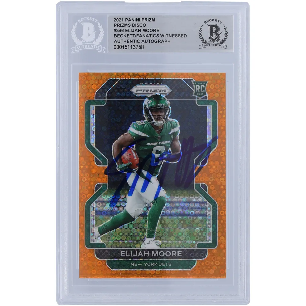 Elijah Moore New York Jets Autographed 2021 Panini Prizm #346 Beckett  Fanatics Witnessed Authenticated Rookie Card