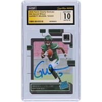 Carte de recrue Panini Clearly Donruss #56 autographiée par Garrett Wilson des New York Jets 2022 CGC Fanatics Witnessed Authenticated 10/10