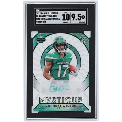 Carte de recrue authentifiée 9,5/10 Panini Illusions Green Mystique #M-8 #1/5 SGC autographiée par Garrett Wilson des New York Jets 2022