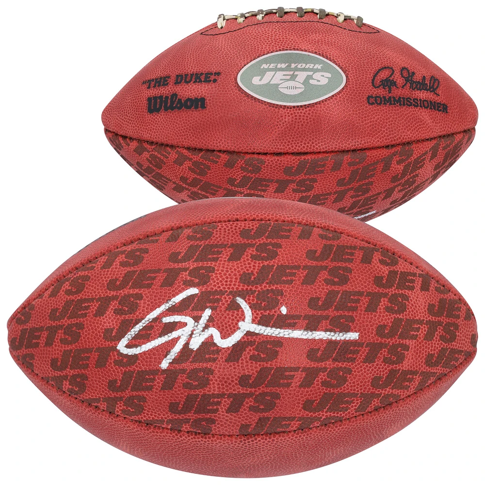 Ballon de football Duke Showcase autographié par Garrett Wilson des New York Jets