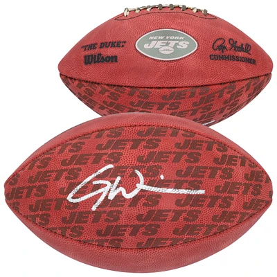 Ballon de football Duke Showcase autographié par Garrett Wilson des New York Jets