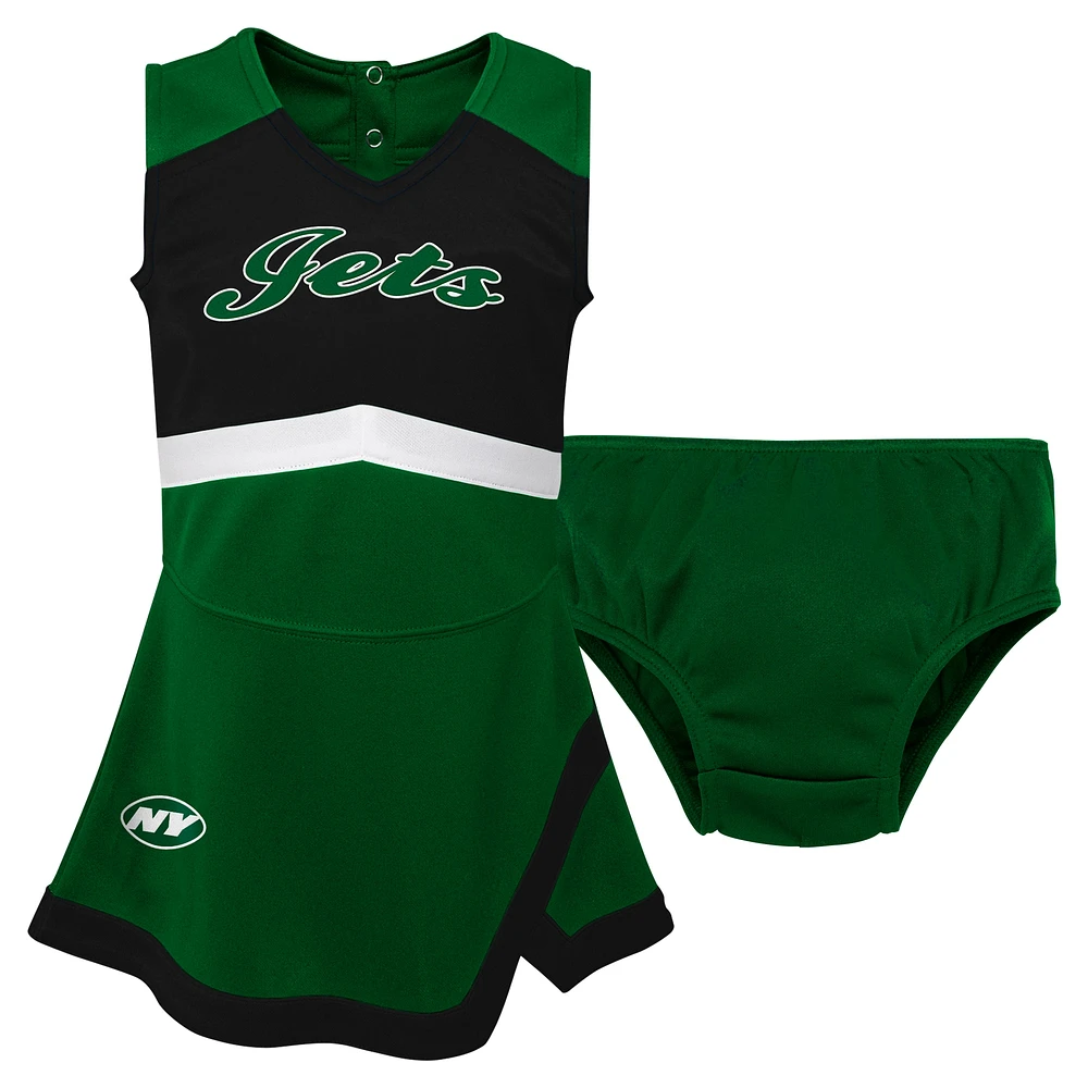 Robe verte de capitaine des New York Jets pour petites filles avec bloomers