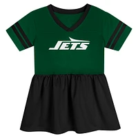 Robe en jersey tendance verte pour petite fille avec lumières du stade des New York Jets