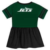 Robe en jersey tendance verte pour petite fille avec lumières du stade des New York Jets