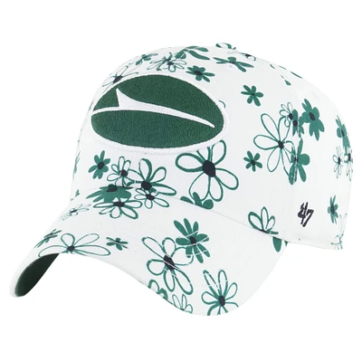 Girls Youth '47 White New York Jets Daisy Delight Clean Up Adjustable Hat