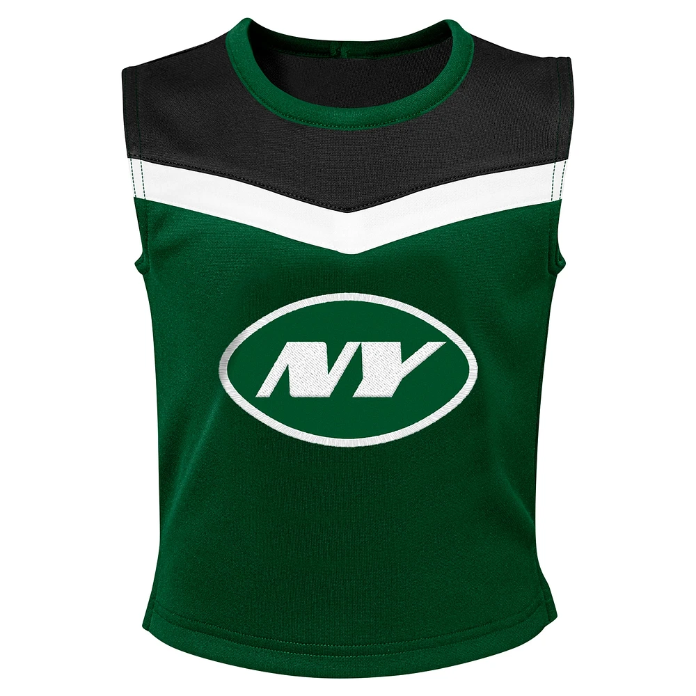 Girls Youth Green New York Jets Spirit Two-Piece Cheerleader Set