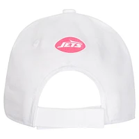 Girls Youth New York Jets All White Structured Adjustable Hat