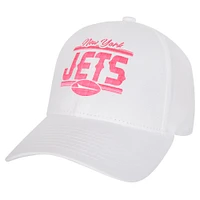 Casquette réglable structurée entièrement blanche pour jeunes filles des New York Jets