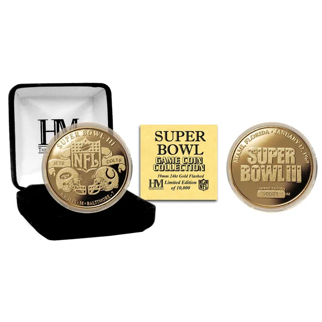 New York Jets Super Bowl Ticket and Game Coin Collection Framed