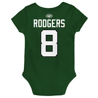 Bébé Aaron Rodgers Green New York Jets Mainliner Player Name & Number Body