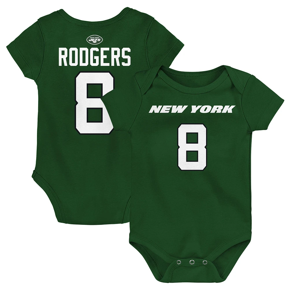 Bébé Aaron Rodgers Green New York Jets Mainliner Player Name & Number Body