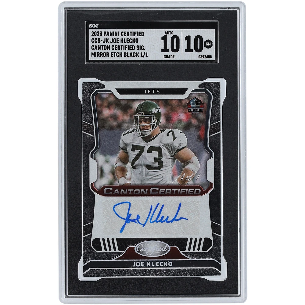 Carte Panini certifiée Canton 2023 autographiée par Joe Klecko des New York Jets, noire #CCS-JK #1/1 SGC authentifiée 10/10