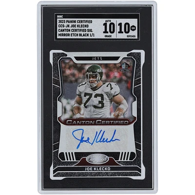 Carte Panini certifiée Canton 2023 autographiée par Joe Klecko des New York Jets, noire #CCS-JK #1/1 SGC authentifiée 10/10