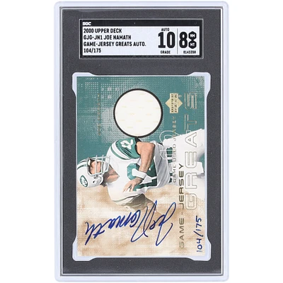 Joe Namath New York Jets Autographed 2000 Upper Deck Game-Jersey Greats Relic #GJG-JN1 #104/175 SGC Authenticated 8/10 Card