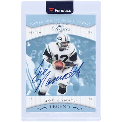 Carte autographiée Donruss Classics Significant Signatures n° 185 de 2001 par Joe Namath des New York Jets