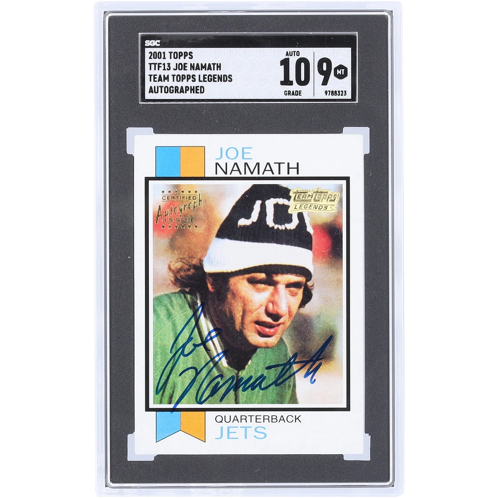 Joe Namath New York Jets Autographed 2001 Topps Team Topps Legends Autograph #400 SGC Authenticated 9/10 Card