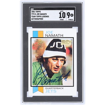 Joe Namath New York Jets Autographed 2001 Topps Team Topps Legends Autograph #400 SGC Authenticated 9/10 Card
