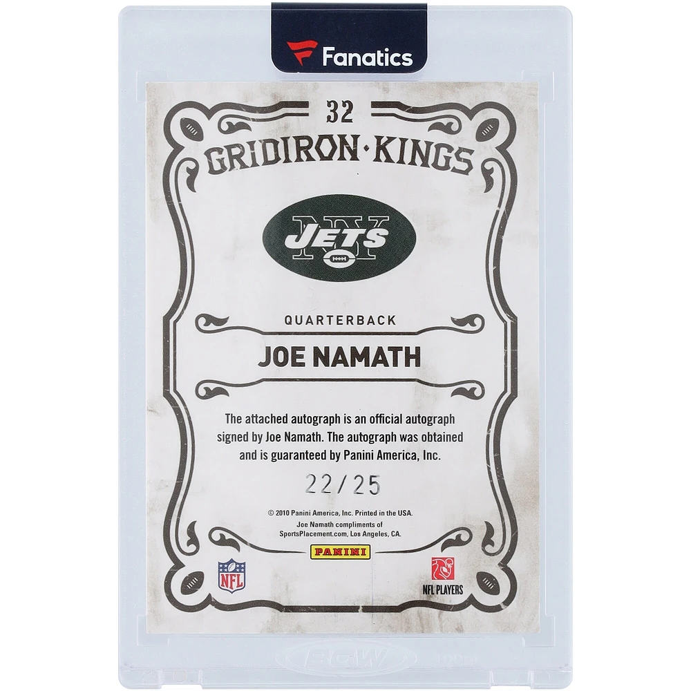 Joe Namath New York Jets Autographed 2010 Panini Threads Gridiron Kings #32 #22/25 Card
