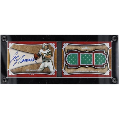 Joe Namath New York Jets Autographed 2011 Topps Five Star Triple GU Relic Platinum #FSSB-JN #1/1 Card