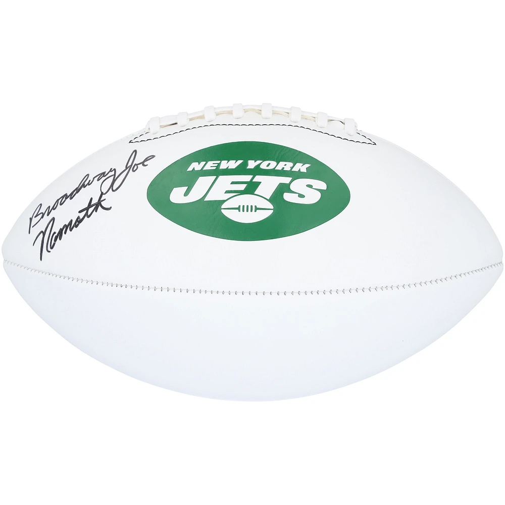 Joe Namath New York Jets Autographed Franklin White Panel Football with "Broadway" Inscription