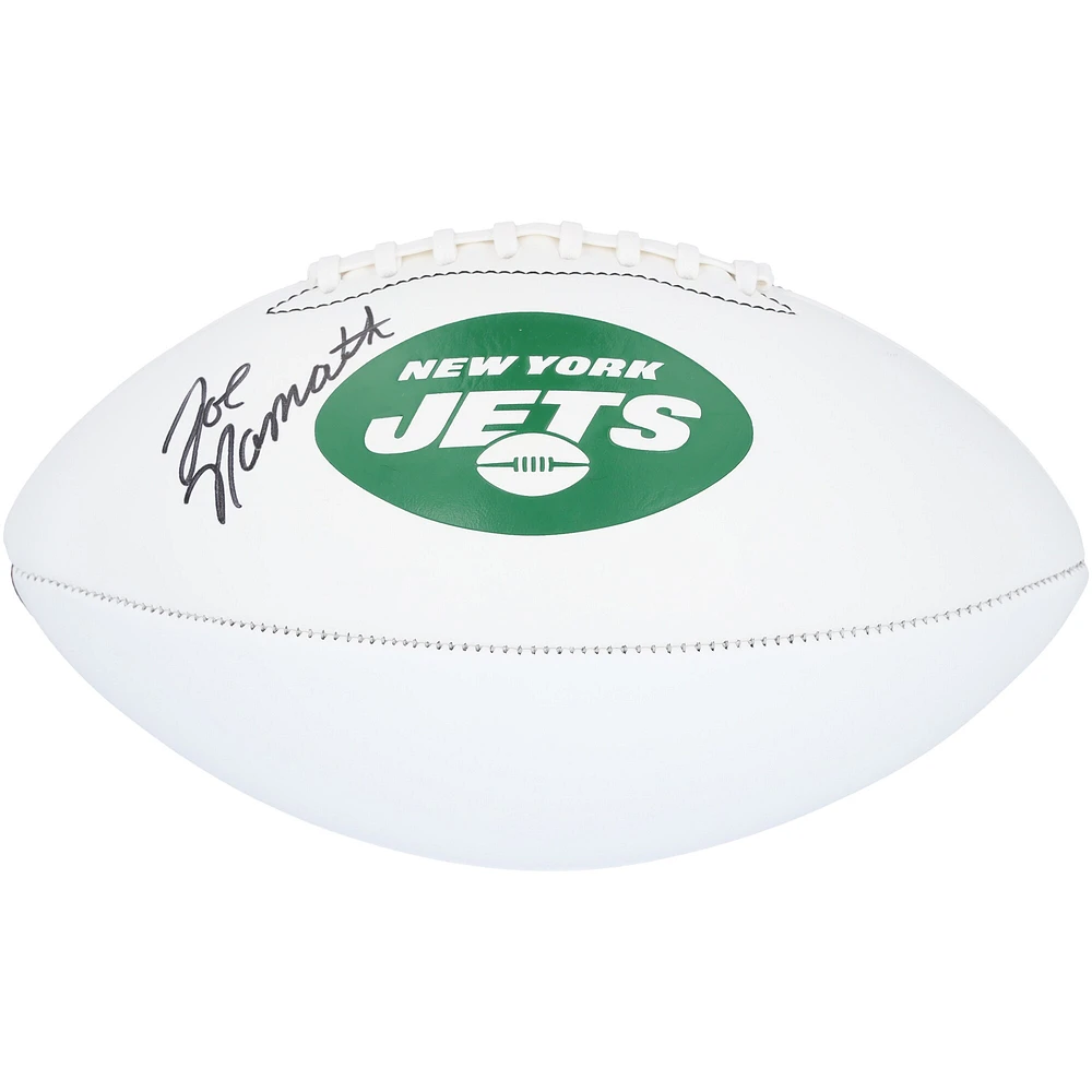 Ballon de football Franklin White Panel autographié par Joe Namath des New York Jets