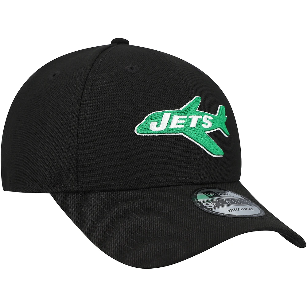 Casquette ajustable New Era noire New York Jets The League 9FORTY pour homme