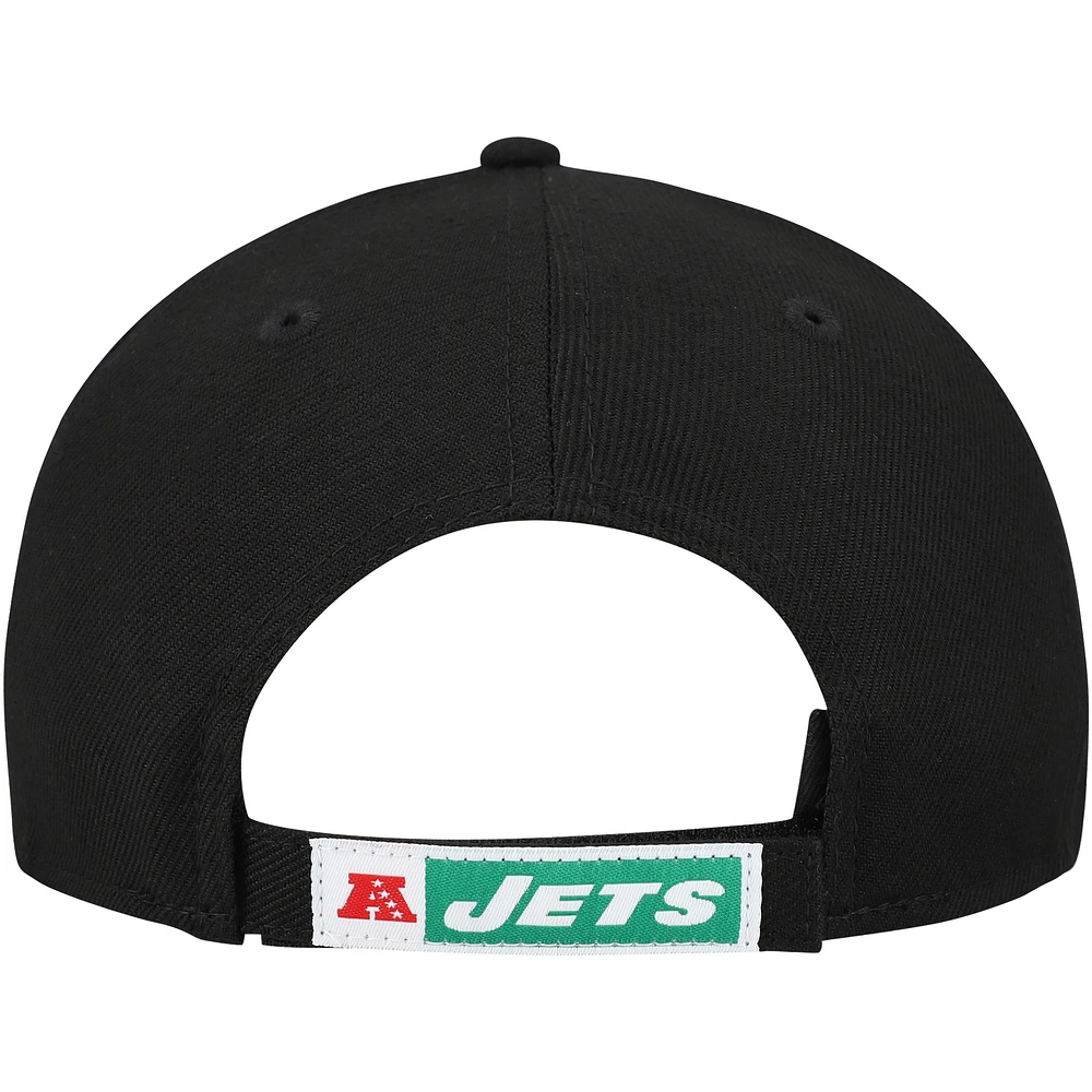 Casquette ajustable New Era noire New York Jets The League 9FORTY pour homme