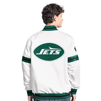 Veste universitaire à boutons-pression Starter White New York Jets Scout pour homme