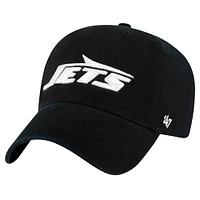 Men's '47 Black New York Jets Clean Up Team Script Adjustable Hat