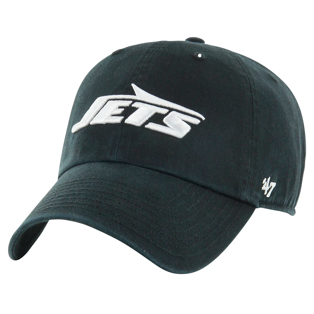 Casquette réglable de nettoyage secondaire '47 noire des New York Jets pour hommes