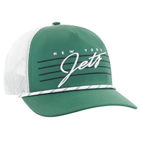 Casquette ajustable Downburst Relaxed Hitch Trucker verte/blanche New York Jets '47 pour homme