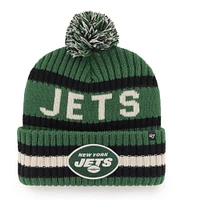 Bonnet en tricot à revers Bering des Jets de New York '47 vert pour homme avec pompon