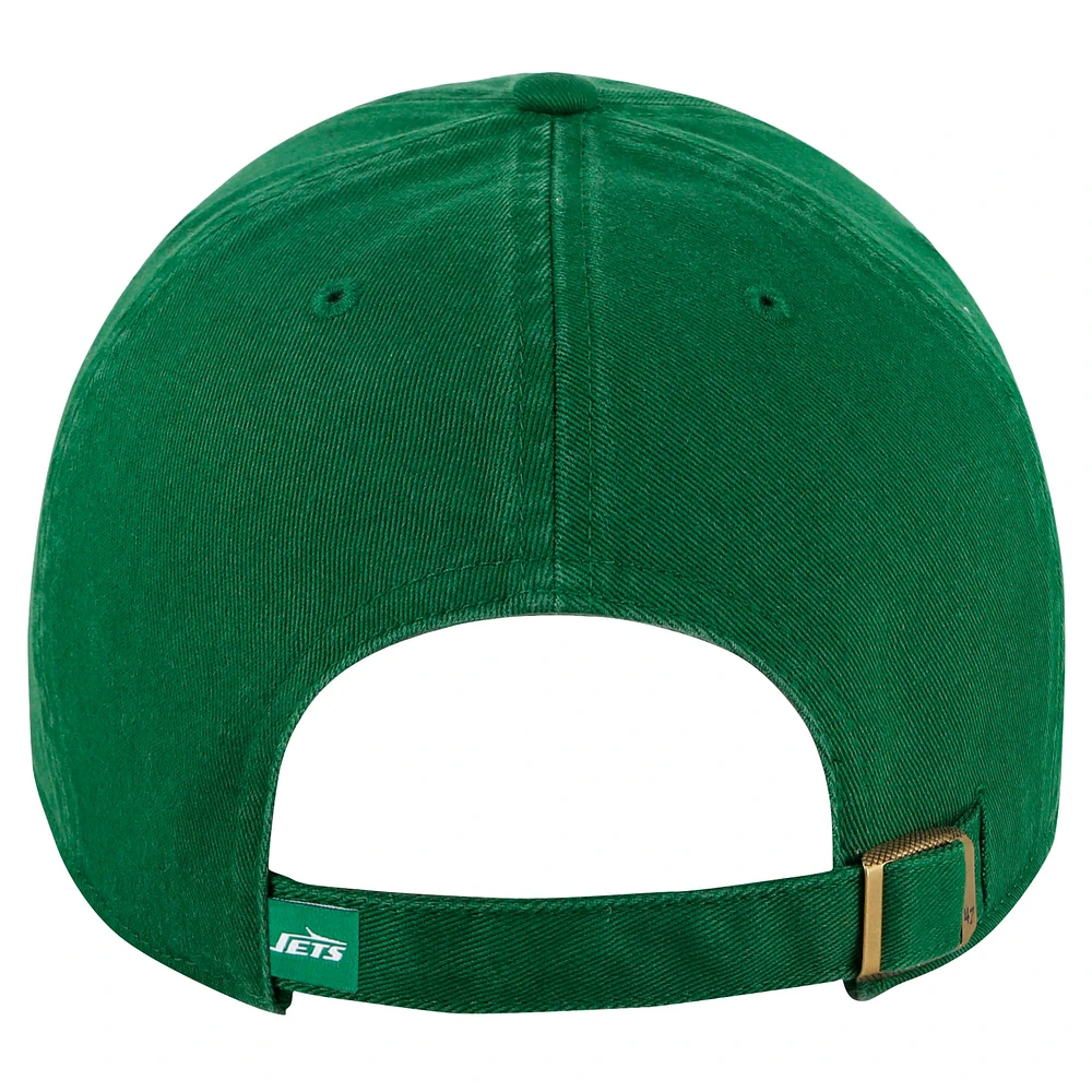 Men's '47 Green New York Jets Clean Up Team Script Adjustable Hat