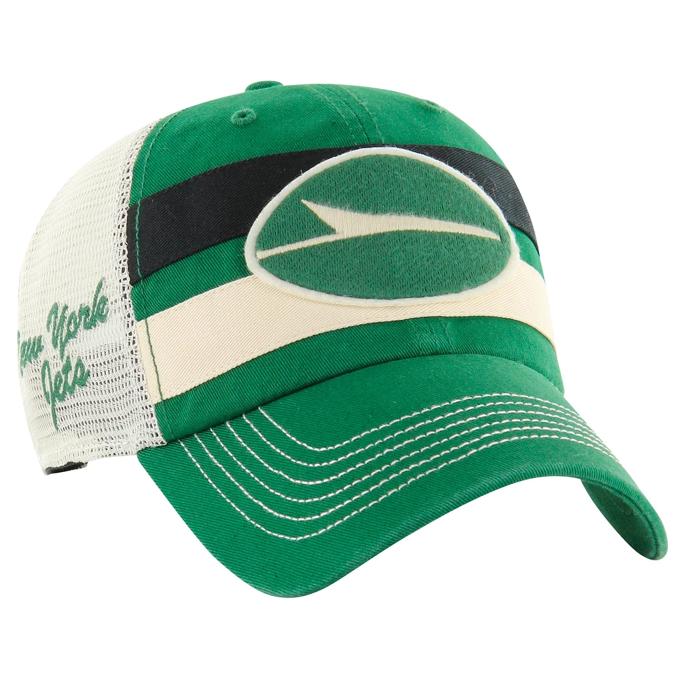 Men's '47 Kelly Green New York Jets Clubhouse Boon Clean-Up Trucker Adjustable Hat