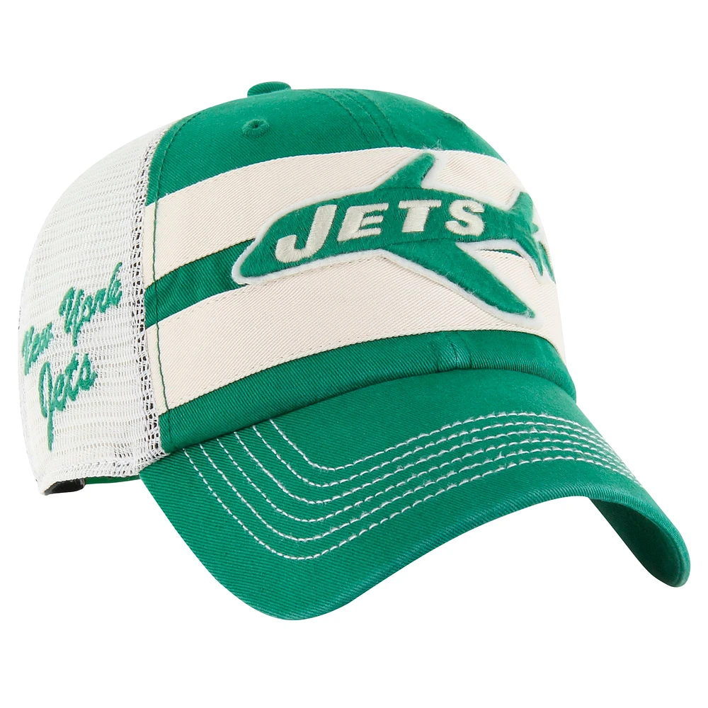 Men's '47 Kelly Green New York Jets Throwback Clubhouse Boon Clean-Up Trucker Adjustable Hat