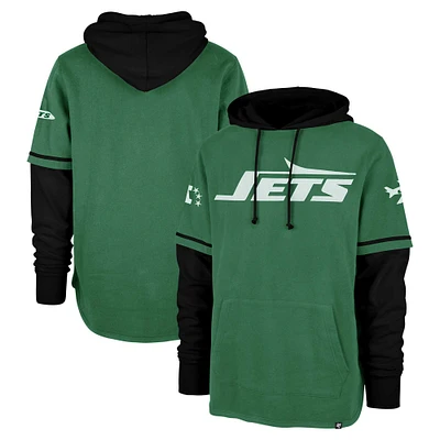 Men's '47 Kelly Green New York Jets Throwback Shortstop Pullover Hoodie