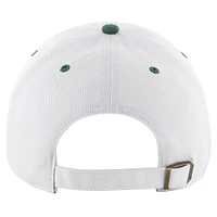 Men's '47 White/Green New York Jets Double Header Diamond Clean Up Adjustable Hat