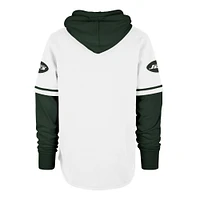 Men's '47 White New York Jets Trifecta Shortstop Pullover Hoodie