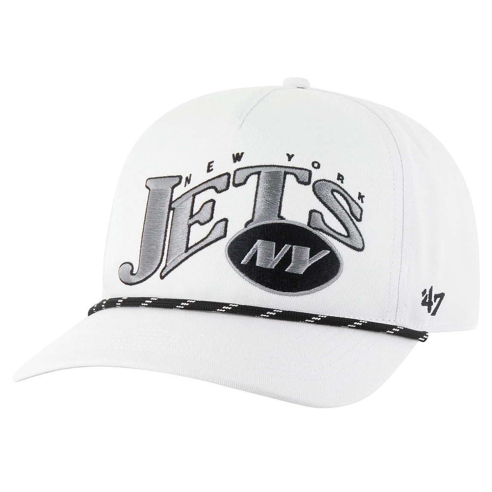 Casquette ajustable en corde à nœuds pour homme '47 White New York Jets Wave Speckle