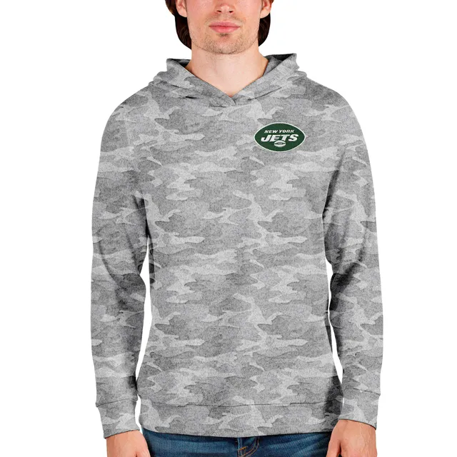 Women's Antigua Heather Gray New York Jets Victory Chenille Pullover Sweatshirt Size: Small