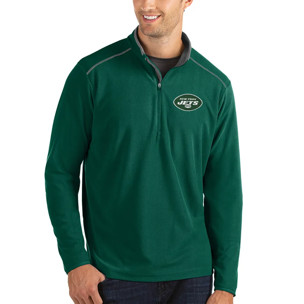 Lids New York Jets Antigua Glacier Quarter-Zip Pullover Jacket - Green/Gray