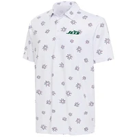 Men's Antigua White New York Jets Fireworks Polo