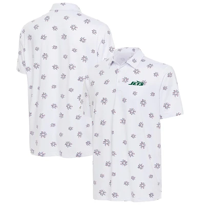 Men's Antigua White New York Jets Fireworks Polo